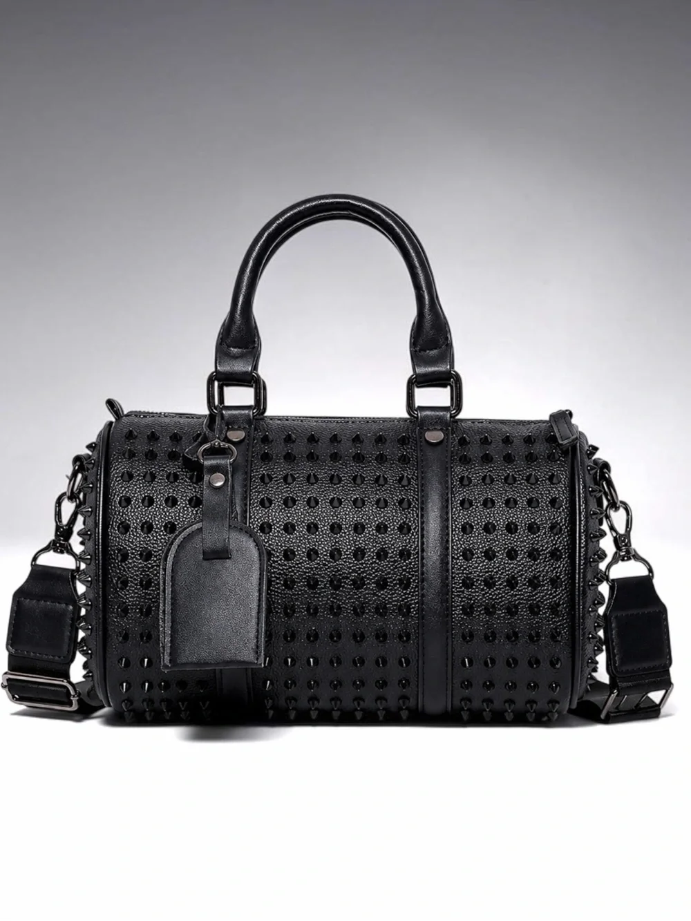 TULX Black Studded Leather Shoulder Crossbody Unisex Bag NWT Luxury Style